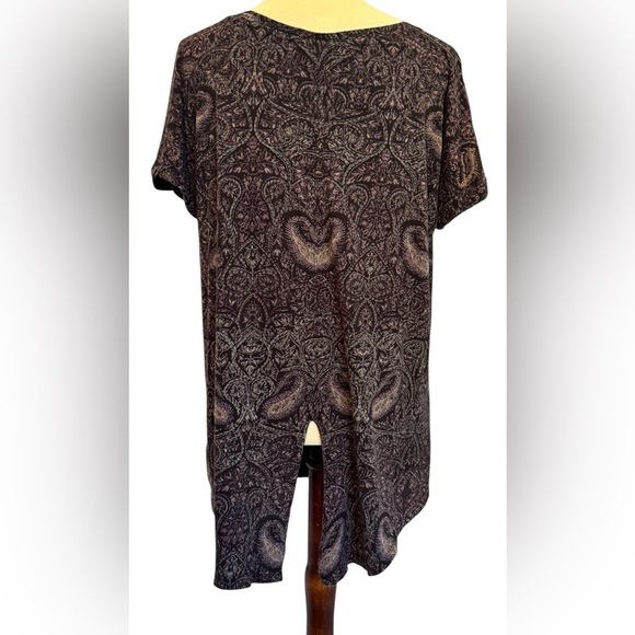 Lucky Brand Multicolor Split Back Elegant Paisley Print Women's Top Size 1X - Picture 3 of 12